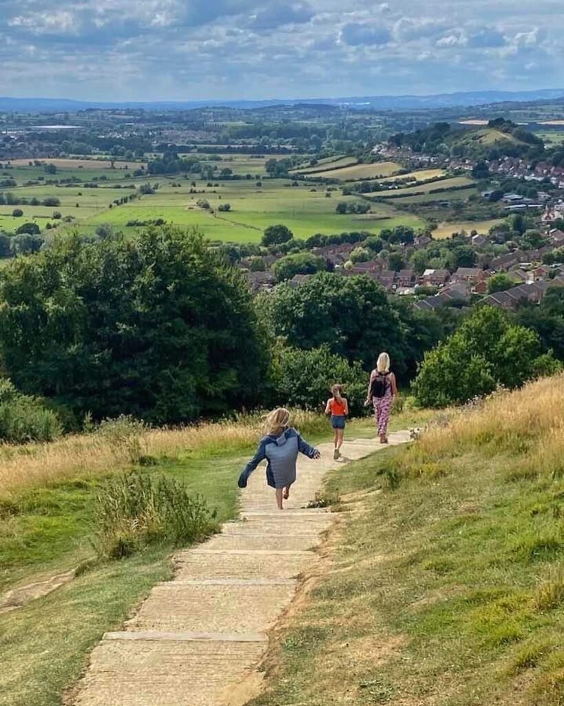 Climbing Glastonbury Tor with kids Somerset places to visit