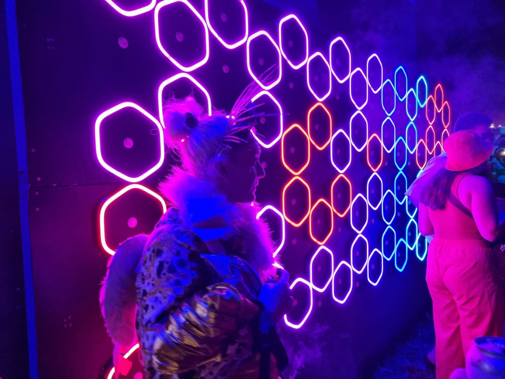 Glow Festival Digital Funfair Hexagons by gavin Morris Weston-super-Mare