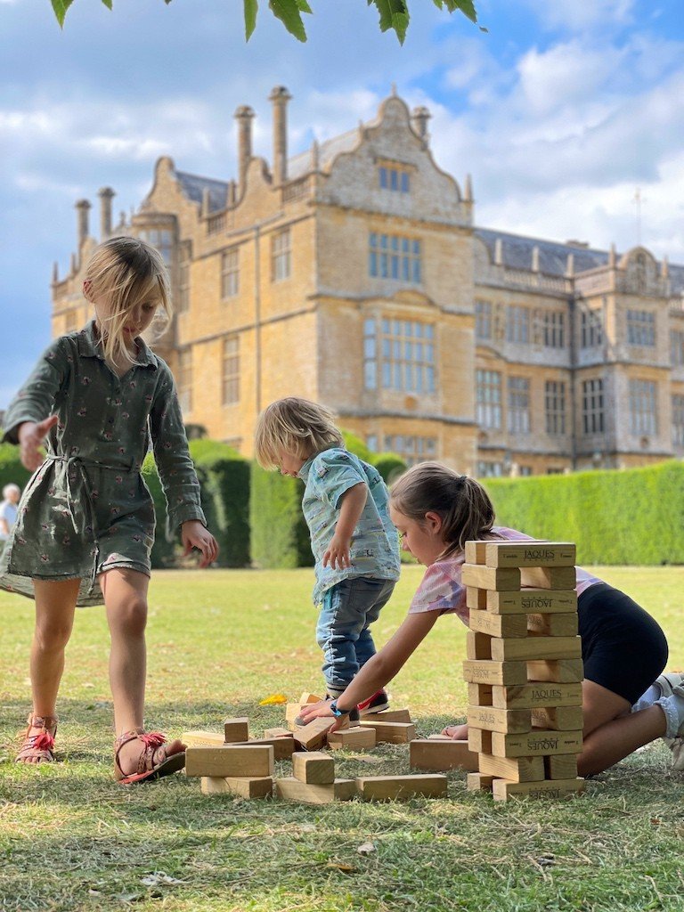 Montacute House National Trust Somerset, kids playing