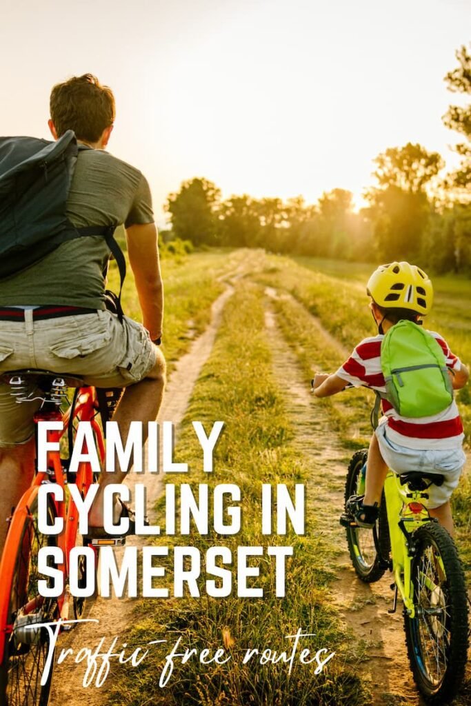 Family cycling in Somerset