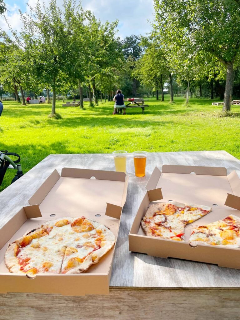 Perry's Cider and pizza