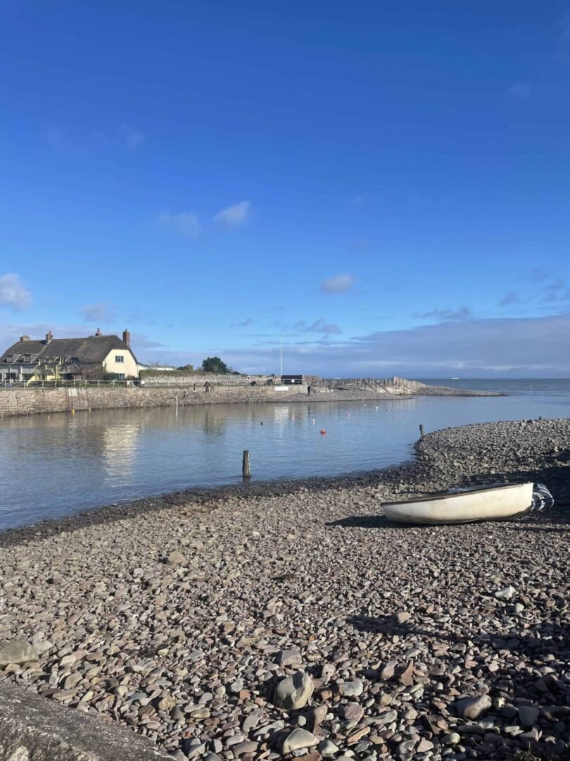 Porlock Weir, Exmoor national park somerset thatched cottages. coast