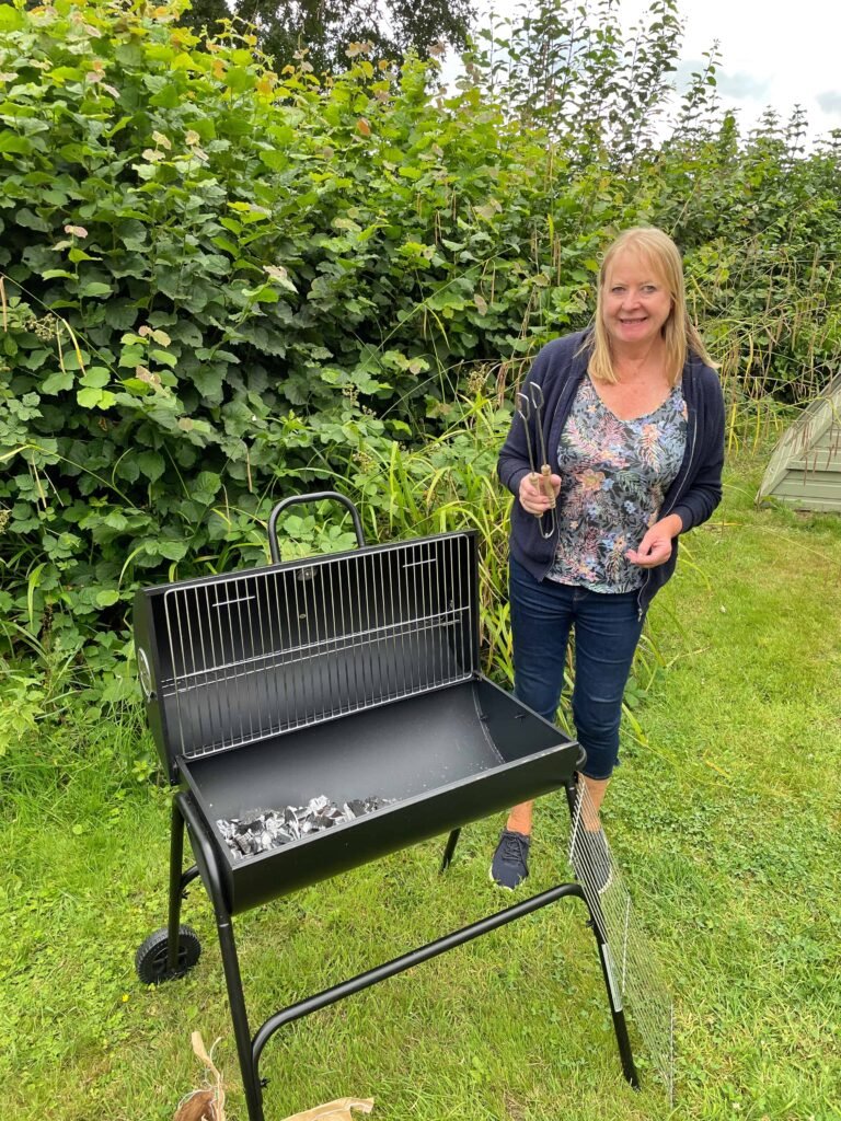 BBQing at our yurt, Yeabridge Farm Hideaway Somerset