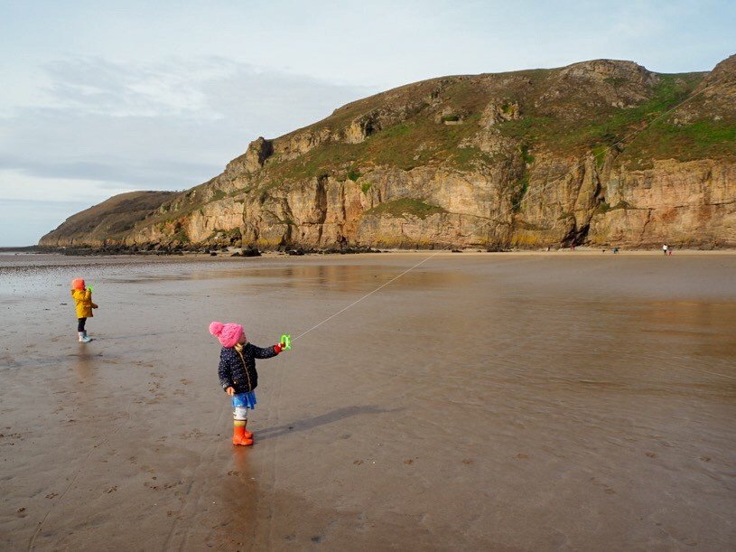 Brean Down kite flying on the Somerset coast