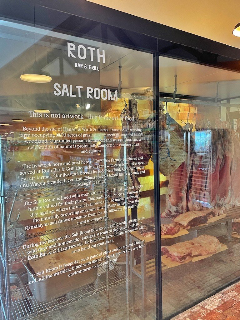 Hanging meat at Roth Bar and Grill Somerset
