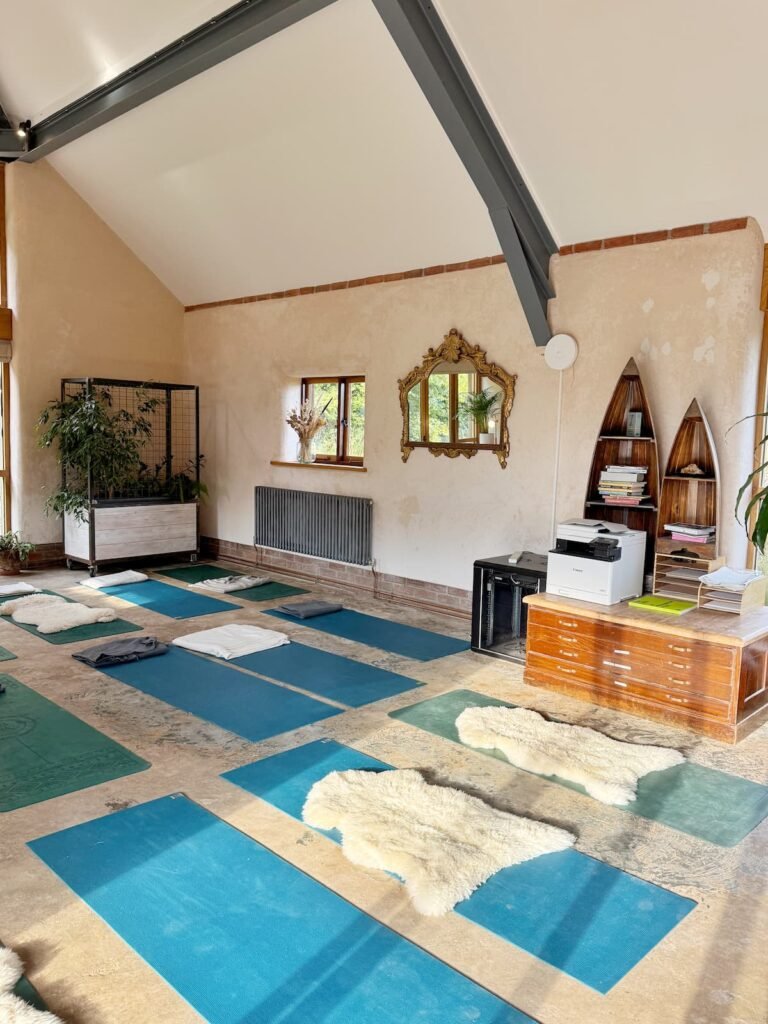 Yoga barn at 42 Acres Somerset retreat