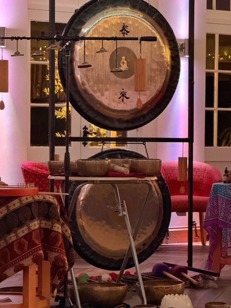 Sound bath at Orchardleigh wellness retreat Somerset