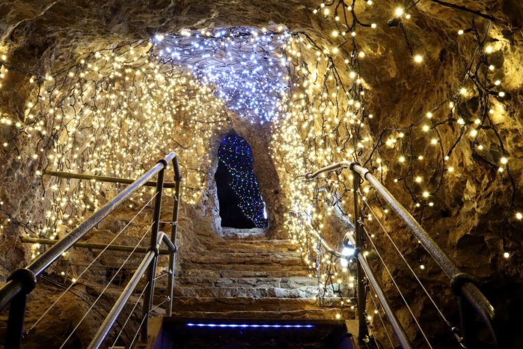 Christmas lights at Wookey Hole
