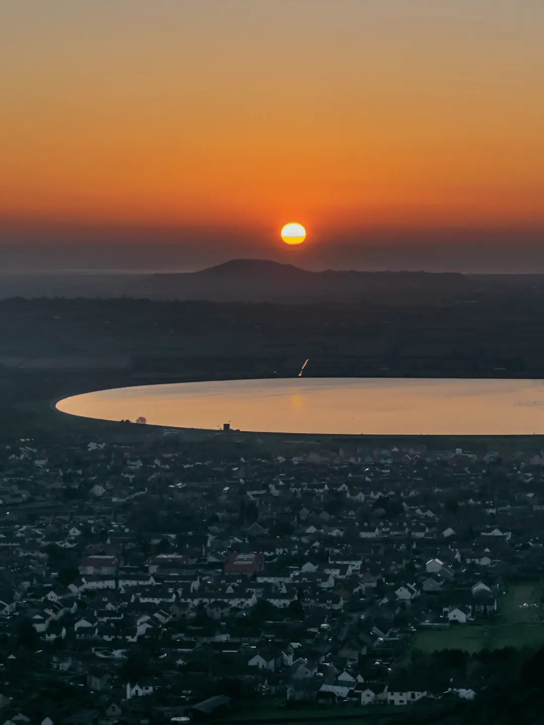 Cheddar Reservoir Mendips Somerset sunset
